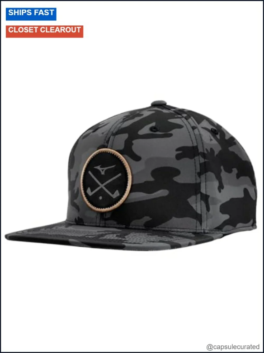 Mizuno Unisex Crossed Clubs Snapback Hat - Baseball Cap, Performance Sweatband